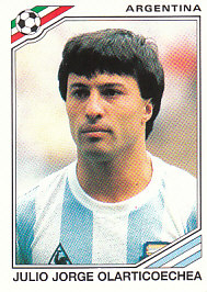 Julio Jorge Olarticoechea WC 1986 Argentina samolepka Panini World Cup Story #168
